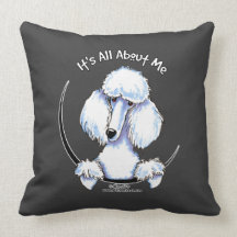 White Standard Poodle IAAM Pillows