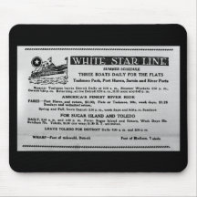 White Star Line Summer Schedule Tashmoo Park Mouse Pad