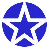 White Star on Blue - Sticker stickers