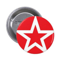 White Star on Red - Button buttons