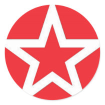 White Star on Red - Sticker stickers