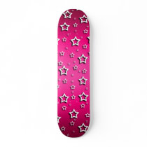 White Stars Gradient Pink: Custom Skateboard