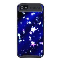 White Stars on Blue Patterned Background iPhone 5 Covers