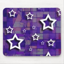 White Stars on Dark Squares: Custom Mousepad