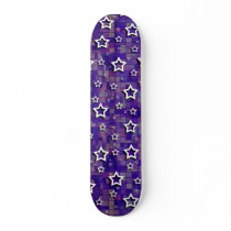White Stars on Dark Squares: Custom Skateboard
