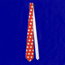 White Stars on Red Tie ties