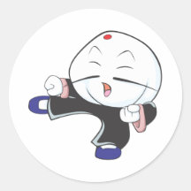 White Steamed Bun in Martial Arts Pose Sticker