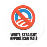 White straight Republican Male Sticker