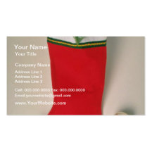 White Stuffed stocking flowers Business Card Template