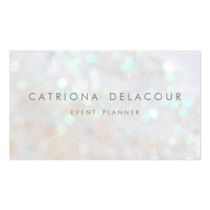 White Subtle Glitter Bokeh Business Card