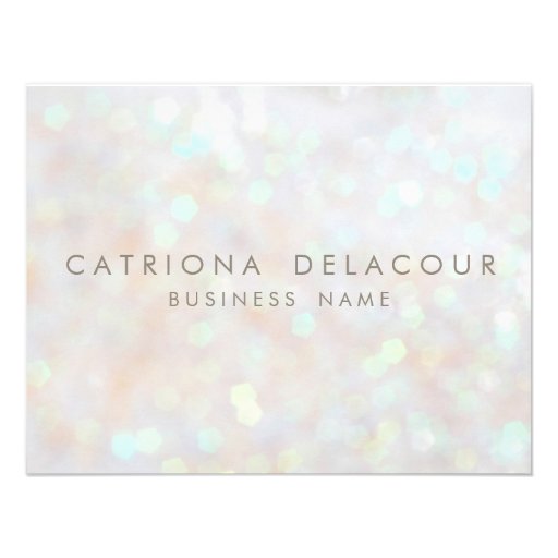 White Subtle Glitter Bokeh Business Employee Card