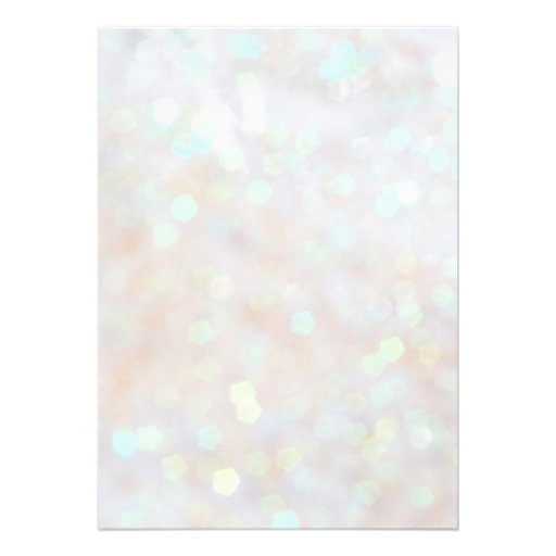 White Subtle Glitter Bokeh Wedding Invitation