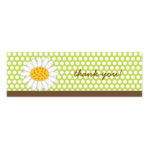 White Summer Daisy Fun Custom Thank You Gift Tag / Business Cards (back side)