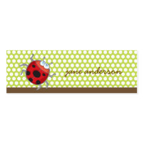 White Summer Daisy + Ladybug Thank You Gift Tag / business cards