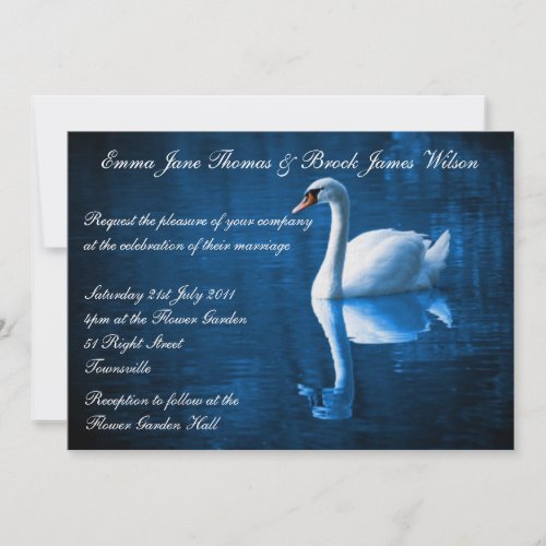 White Swan Wedding Invitation invitation