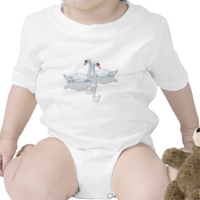 White Swans Clipart Graphics T-Shirts for Weddings