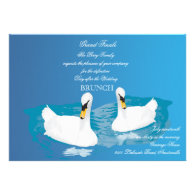 White Swans Wedding Brunch Invitation