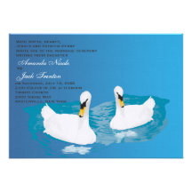 White Swans Wedding Invitation