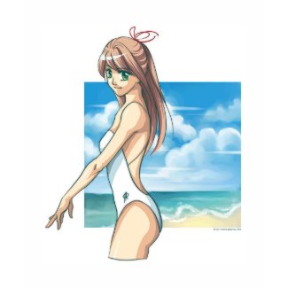 White swimsuit shirt