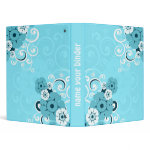 White  Swirls And Flowers Blue wedding Binder binder
