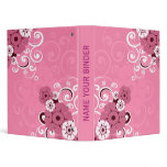 White Swirls And Flowers Pink wedding binder