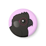 White-tailed Black Cockatoo Round Magnet