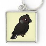 White-tailed Black Cockatoo Premium Square Keychain