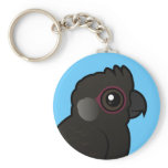 White-tailed Black Cockatoo Basic Keychain