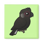 White-tailed Black Cockatoo Square Magnet