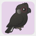 White-tailed Black Cockatoo Square Sticker