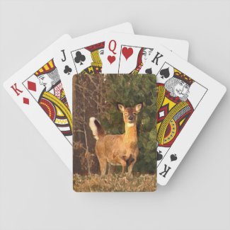 White-Tailed Deer at Sunrise Playing Cards