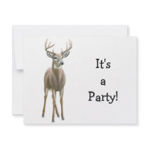 White Tailed Deer Buck Invitation