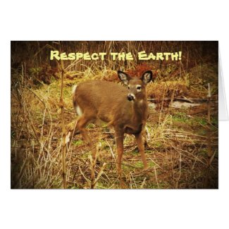 White Tailed Deer Earth Day zazzle_card