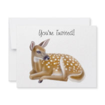 White Tailed Deer Fawn Invitation
