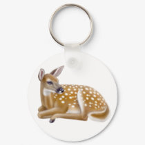 White Tailed Deer Fawn Keychain by twopurringcats White Tailed Deer Fawn Keychain