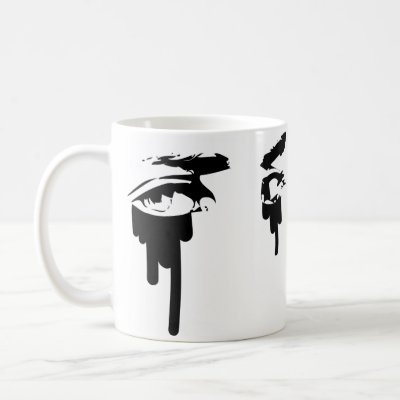 tattoo eyes. White Tattoo Eyes Art Mug by