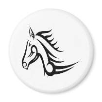 White Tattoo Tribal Horse magnets by WhiteTiger_LLC White Tattoo Tribal Horse magnets