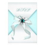 White Teal Sweet 16 Party Personalized Invitations