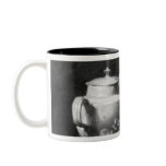 White Teapot with Two Chestnuts mugs