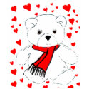 White Teddy Bear and Hearts shirt