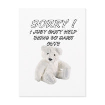 WHITE TEDDY CUTE post card postcards by DODGERFL WHITE TEDDY CUTE post card postcards