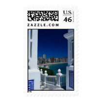 White terrace near the sea postage