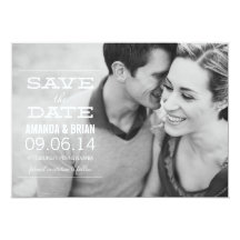 White Text Photo Save the Date Announcement