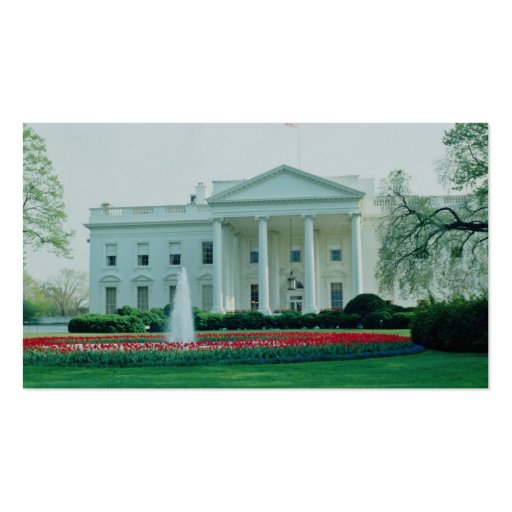 White The White House, Washington, D.C., U.S.A. fl Business Card Templates (back side)
