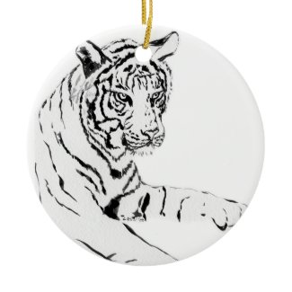 White Tiger Art Painting Ornament ornament