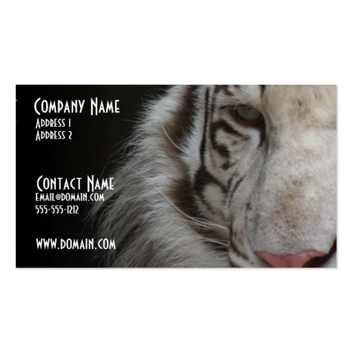 White Tiger Business Card (front side)
