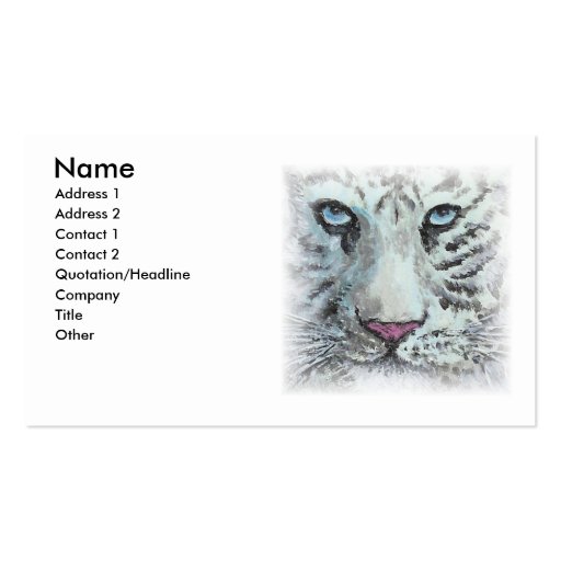 White tiger business card (front side)