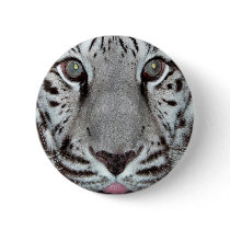 White Tiger Pinback Button
