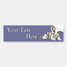 White Tiger Cub Bumper Sticker
