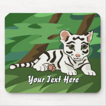 White Tiger Cub Mousepad by Customizables White Tiger Cub Mousepad